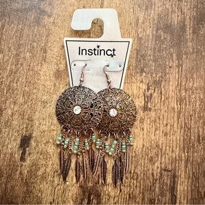 Instinct Gold and Turquoise Bohemian Earrings